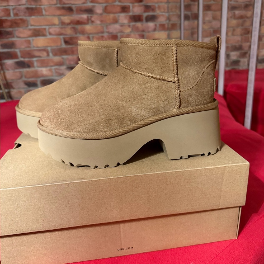 UGG Women's Brown Platform Ankle Boots